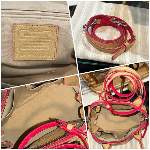 Coach Tan Leather Satchel with Pink Trim (Set of 2) - Picture 15 of 16
